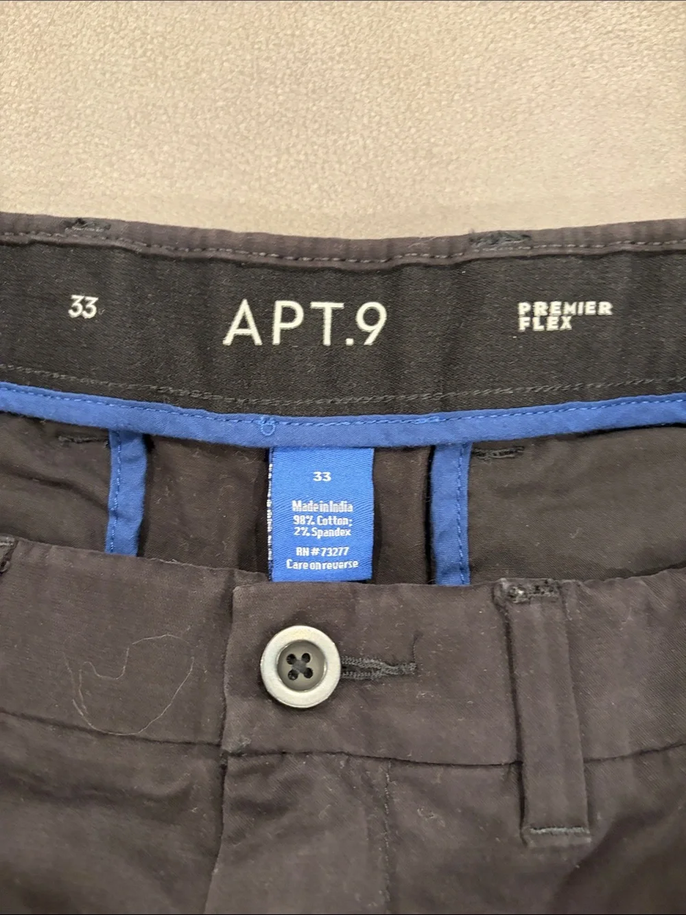 Apt. 9 Men's BLACK 10” inseam Front Shorts